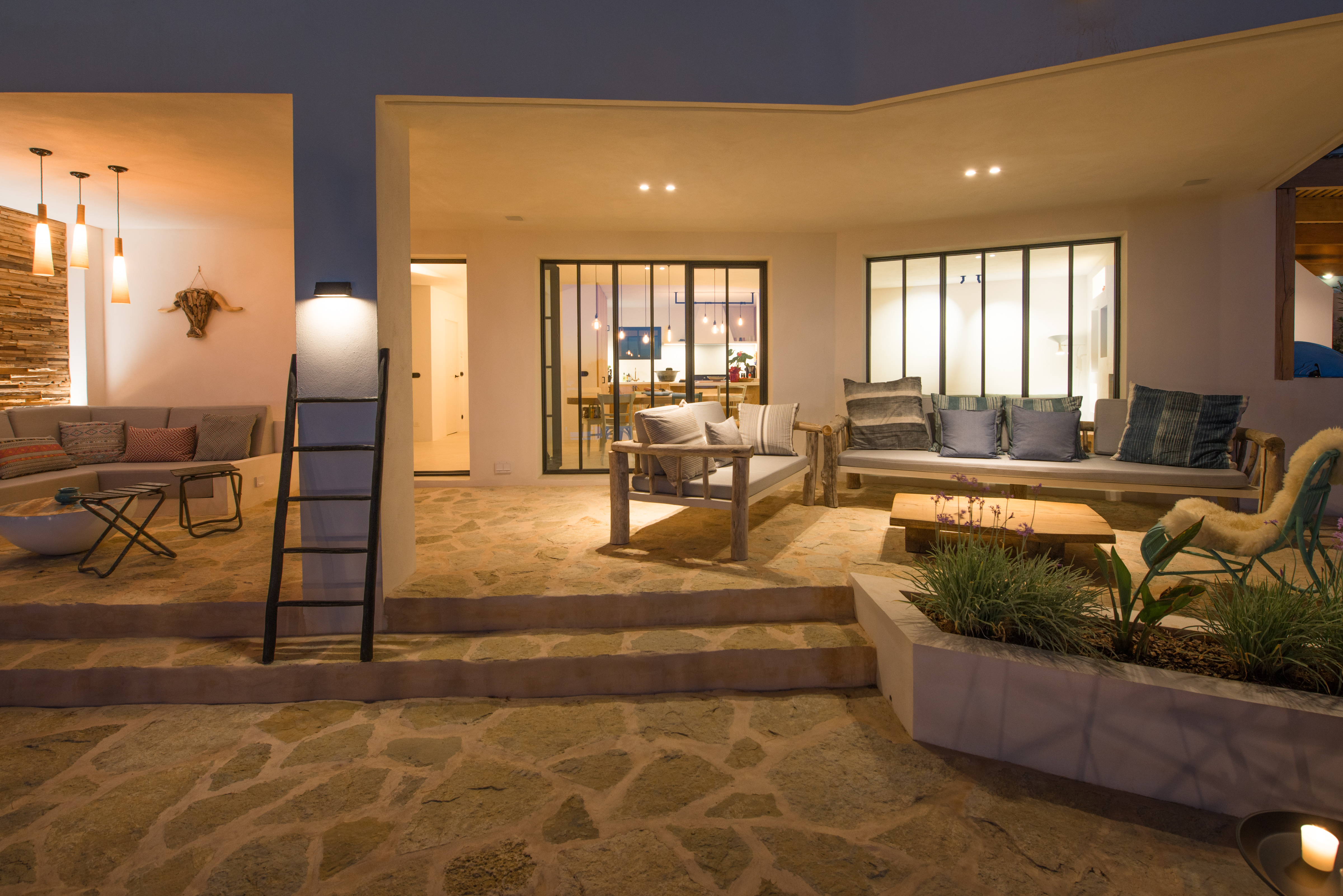 Resa estates ibiza luxury home for sale cala tarida tourise license night house stairs.jpg